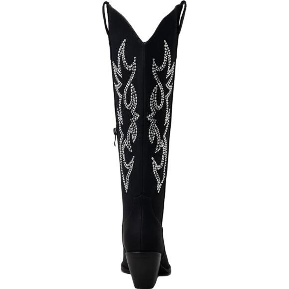 NEW  Western Cowboy Boots for Women - Knee High Wide Calf Cowgirl Boots - Picture 3 of 6